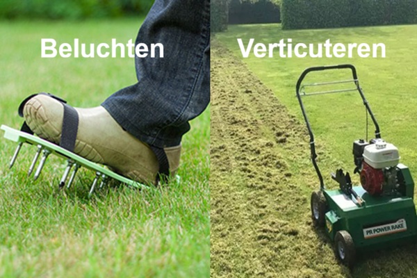 Verschil tussen gazon beluchten en verticuteren